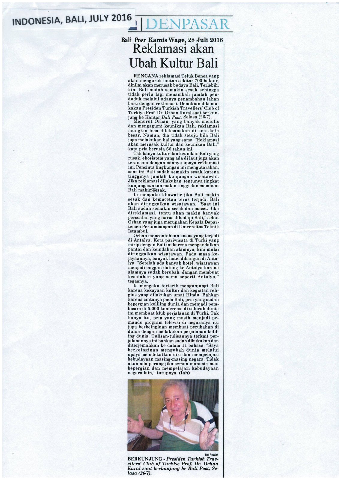 Orhan Kural Foreign Press Clipping #34